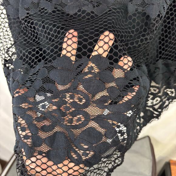 Free People “Be Your Baby” Black Lace Gothic Mini Dress Small - Picture 5 of 7